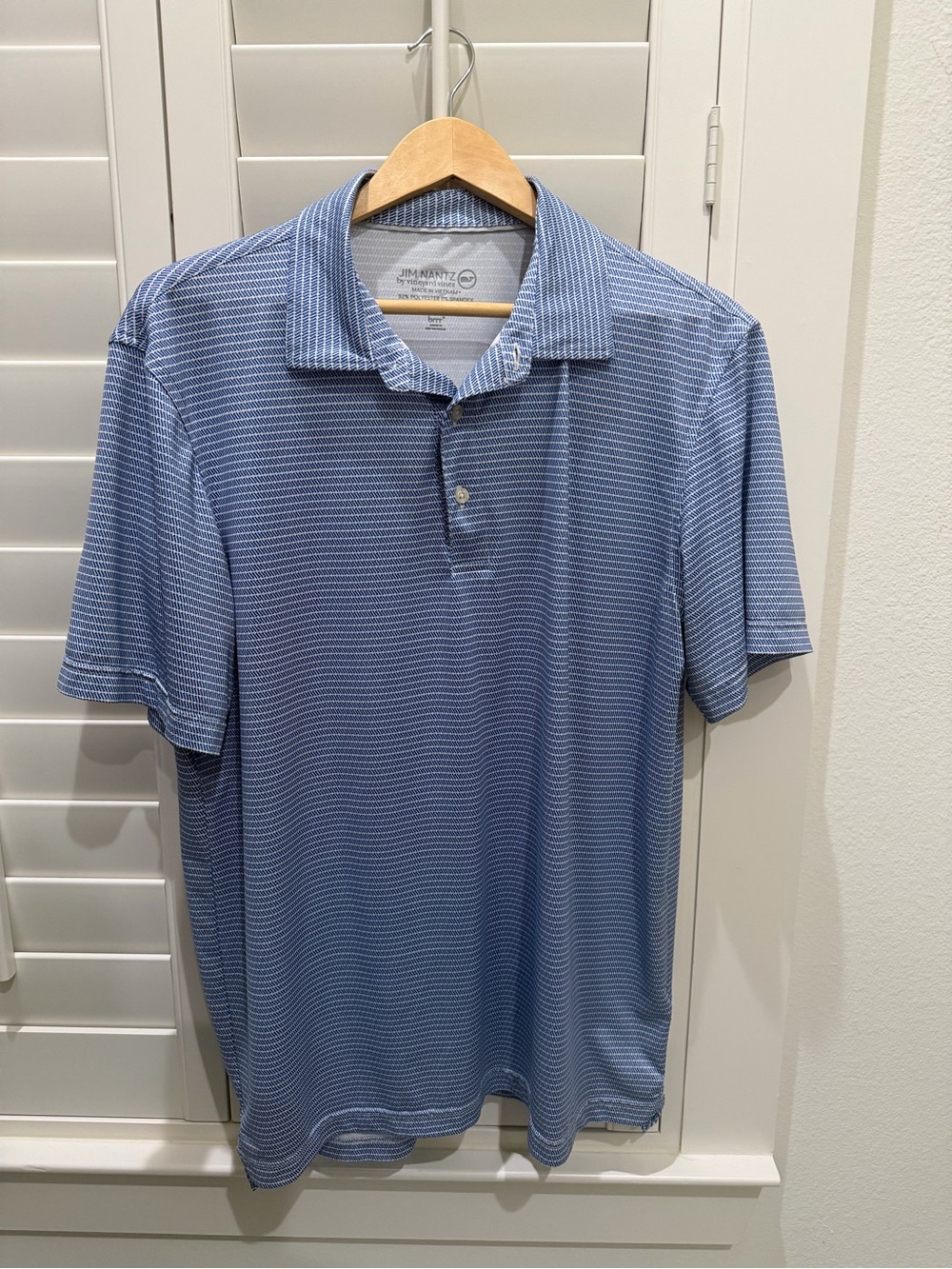 Vineyard Vines Performance Jim Nantz Blue Micro-Pattern Polo